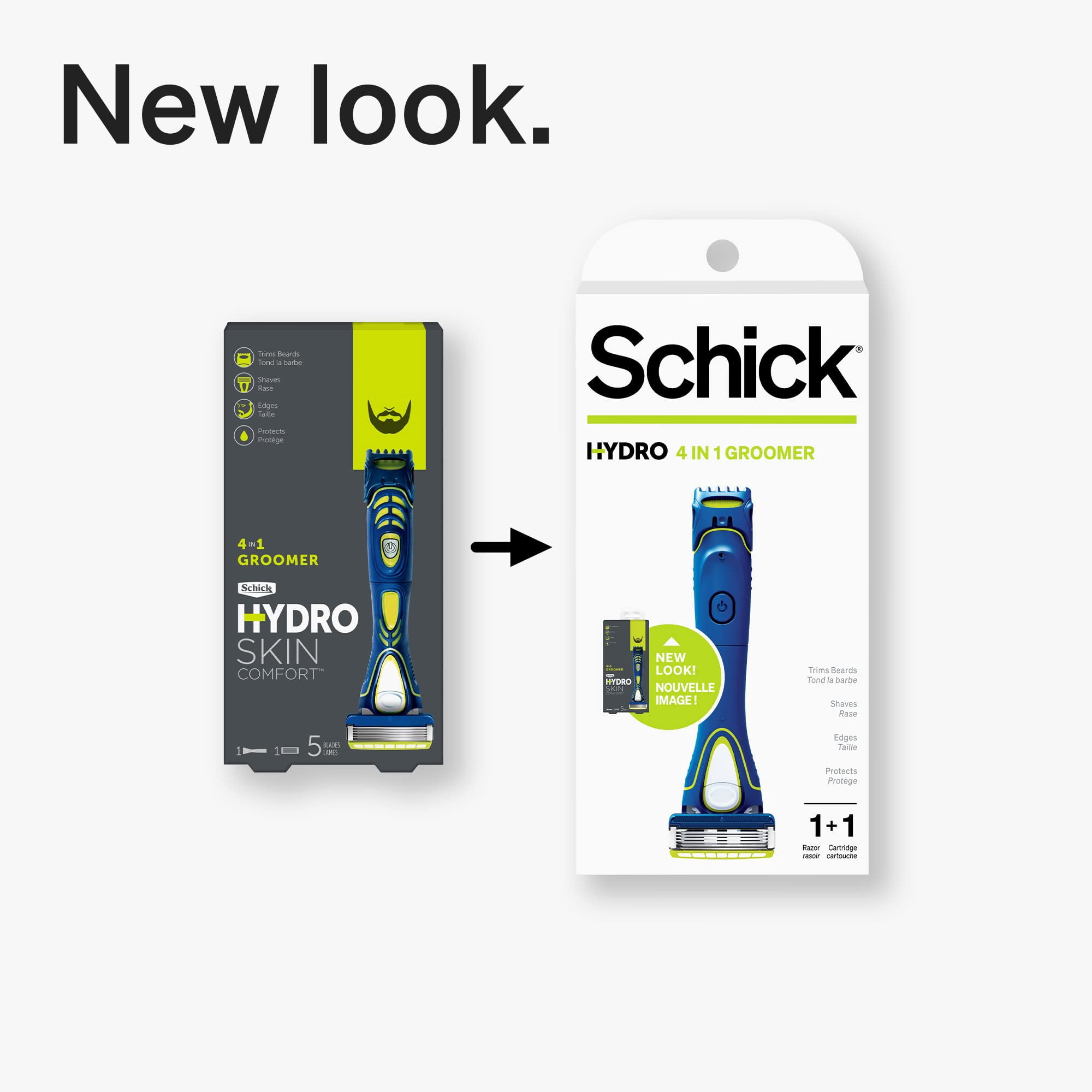 Schick Hydro 5 Beard Groomer, 4-in-1 Power Razor for Men, 1 Handle and 1 Refill
