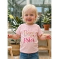 thumbnail image 6 of BemeyourBBs Toddler Baby Girl Big Sister Little Sister Matching Shirt Outfit Summer Pink T Shirt Newborn Baby Girl Romper Kids Girl Letter Flower Embroidery Short Sleeve Pullover Tee Shirt Tops, 6 of 9