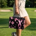 thumbnail image 4 of COEQINE Quilted Golf Cart Seat Cover, Folds Like a Bag with Handle, Universal Fit Breast Cancer Awareness Decor for EZGO Yamaha Club Car 2-Seaters, 4 Pockets, Pink Ribbon Butterfly Flower, 4 of 8