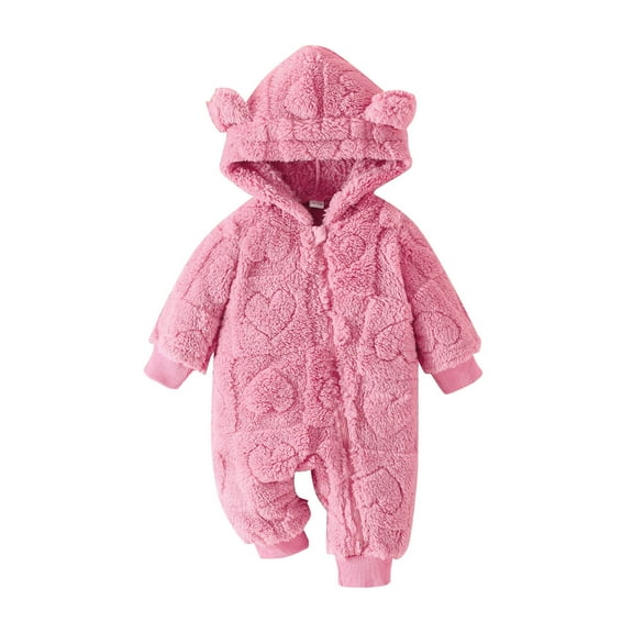 Snowsuit Baby Boy Fleece Bear Ear Newborn Girl Romper Baby Girl Warm Outfits Baby Winter Clothes Girl 9-12 Months