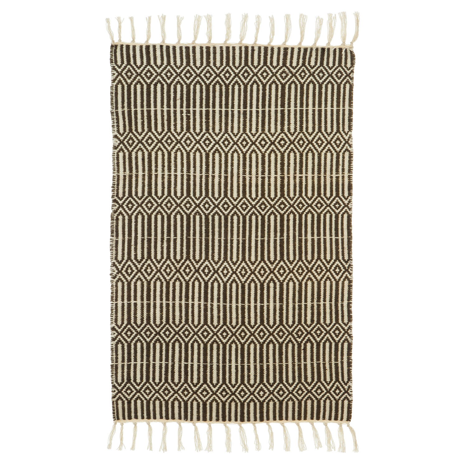 Black and White Indoor/Outdoor Scatter Rug, 2'x3', 24'' x 0.1'' x 36