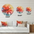 thumbnail image 4 of Designart 'Red Watercolor Retro Palms' Modern Wood Wall Clock, 4 of 5