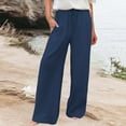 thumbnail image 2 of Women's Pants Fashion Plus Size Pants Cotton And Linen Spring And Autumn Linen Literary Loose And Versatile Casual Sports Long, 2 of 7