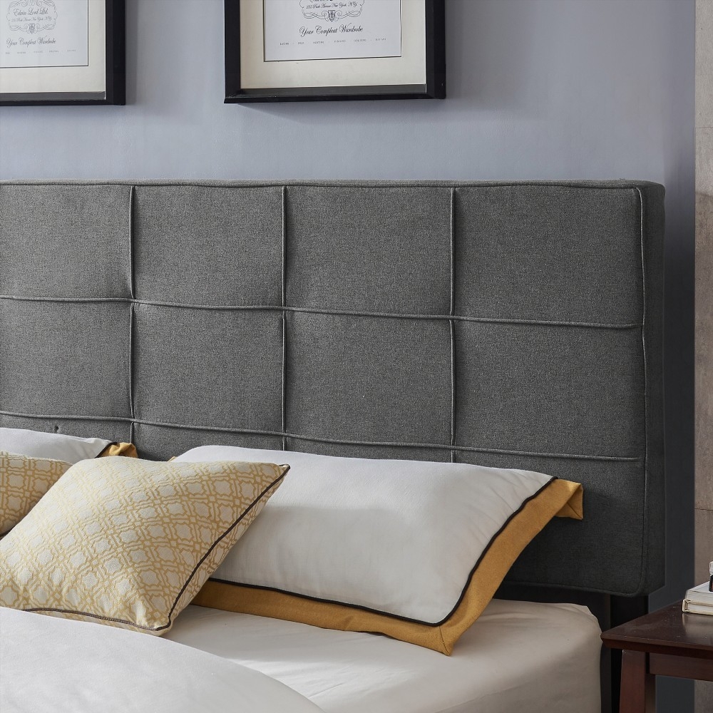 King Size metal upholstered bed frame with adjustable height for bedroom
