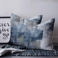 thumbnail image 2 of 20x20 Pillow Covers Set of 2, Blue Throw Pillow Covers Decorative Couch Cushion Case, Retro Oil Painted Modern Abstract Art Microfiber Square Pillowcases for Bedroom Car Living Room, 2 of 7