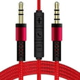 thumbnail image 2 of GROFRY Anti-winding Audio Cable 1.2m Gold Plated Plug Volume Control 3.5mm Male to Male AUX Cord with Mic for Car Speaker, 2 of 8