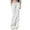 White, variant on Hpapadks Women's Pants Solid Color Low Rise Elastic Waist Flared Pant Slim Fit Slacks for Women Black XL