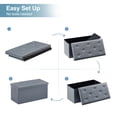 thumbnail image 6 of VECELO 30" Folding Storage Ottoman Bench, Set of 2, Faux Leather Footrest Couch for Living Room Bedroom Hallway, Gray, 6 of 8