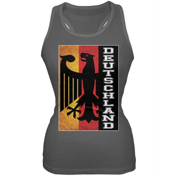 World Cup Germany Eagle Silhouette Charcoal Juniors Tank Top