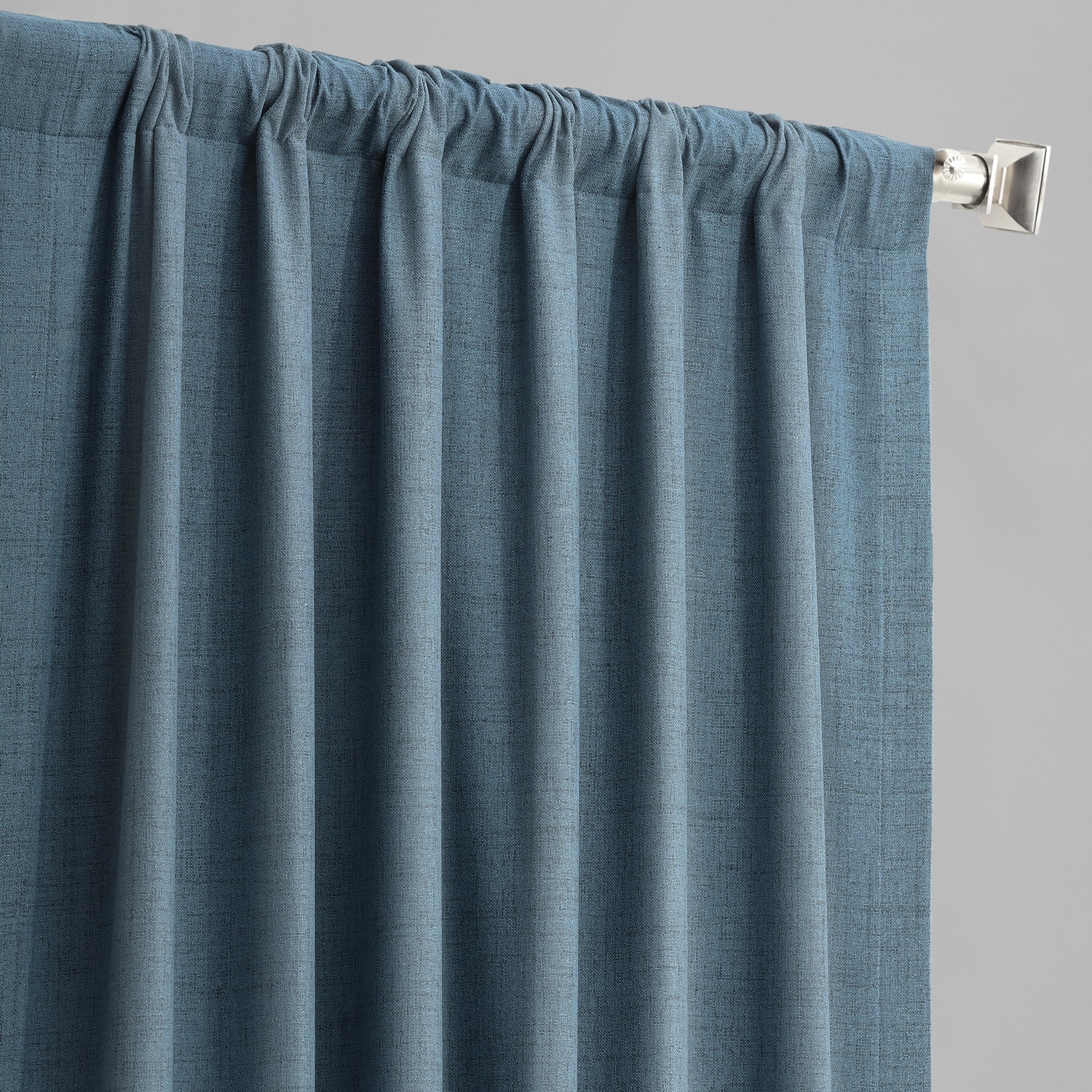 Exclusive Fabrics  Vintage Thermal Cross Linen Weave Blackout Curtain (1 Panel) Warm Taupe 50 X 108 108 Inches
