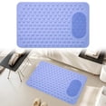 thumbnail image 2 of Non Slip Bathtub Mat, Anti Mold Shower Mat with Drain Holes, 27.56" x 14.57" Massage Textured Foot Scrubber Bath Mat, Soft Waterproof Anti Skid Bathroom Floor Mat for Inside Shower Tub, Lavender, 2 of 5