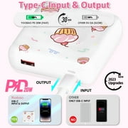 Yoobao Portable Charger 20W 10000mAh Cute USB C in & Out Power Bank Fast Charging, PD 3.0+QC 4.0 High-Speed Charging Phone Battery Pack for iPhone 14 13 12Pro Max iPad Samsung (White Cake)