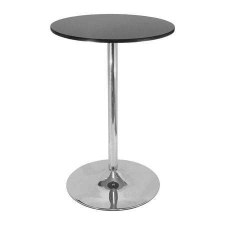 Polished Steel Bar Table Wood/Black - Winsome