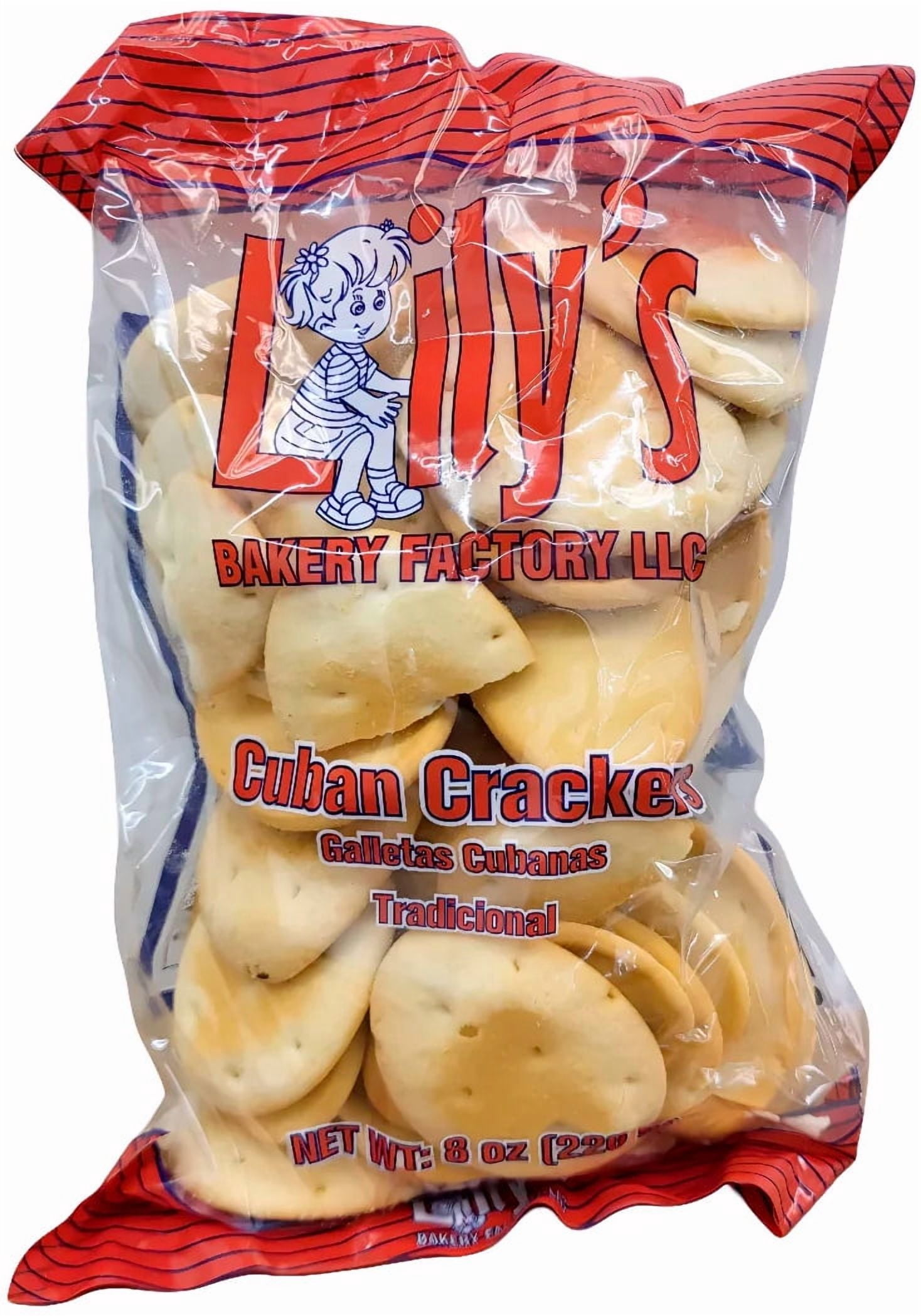 Lily's Bakery Factory Cuban Crackers, Galletas Cubanas Tradicional, 8 oz Bag, 3 Pack