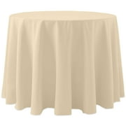 Ultimate Textile (5 Pack) Cotton-feel 84-Inch Round Tablecloth - for Wedding and Banquet, Hotel or Home Fine Dining use, Tan Beige
