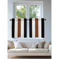 thumbnail image 4 of Brown Black White Boho Tier Curtains 24 Inch Length,Sheer Curtains for Bedroom Living Room Window Contemporary Modern Art Rod Pocket Drapes Kitchen Curtains Small Half Window 27.5"x24" 2 Panels, 4 of 7
