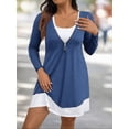 thumbnail image 7 of Cuteduck Plus Size Women’s Long Sleeve V-Neck Zipper Dress Autumn/Winter 1X-5X, 7 of 7