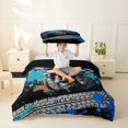 thumbnail image 2 of Castle Fairy Cool Dirt Bike Twin Bedding for Boys, Bold Motocross Graphic Duvet Cover Set for Bedroom, Blue,Black Reversible,2pcs,No Comforter, 2 of 6