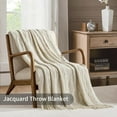 thumbnail image 2 of Navy Throw Blanket Textured Solid Soft Sofa Couch Decorative Knitted Blanket, 50" x 60" Navy, 2 of 5