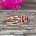 thumbnail image 2 of Unique Double Halo Design 6mm Round Cut 2 Carat Morganite Engagement Ring Promise Ring for Bride Aniversary Ring On 10k Rose Gold Custom Made Glaring Jewelry, 2 of 5