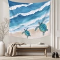 thumbnail image 5 of Blue Coastal Large Tapestry for Bedroom Wall Hanging Tapestry, Sea Turtle Summer Beach Waves Nautical Ceiling Backdrop Tapestries Poster Blanket Wall Decor for Teens Room Living Room Dorm 86" x 104", 5 of 8