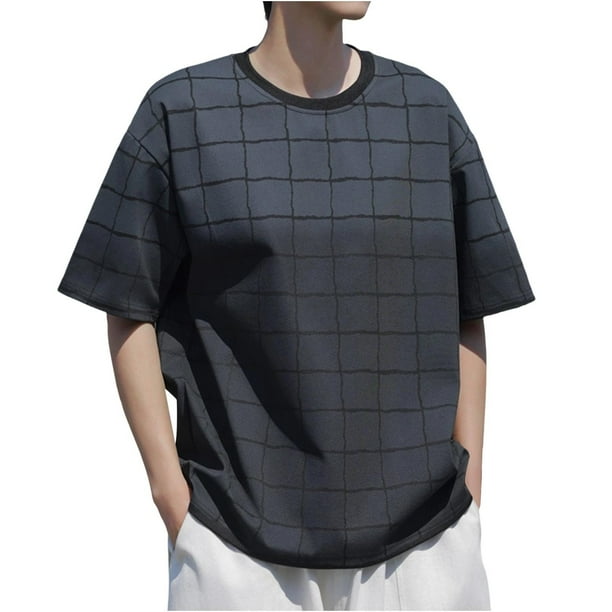 Blusas y camisas de manga corta y cuello redondo para hombre, transpirables, ajustadas, de verano, deportivas, de secado rápido, de manga corta y cuello redondo.