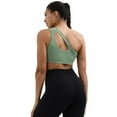 thumbnail image 4 of Baywell Womens One Shoulder Sports Bras Workout Yoga Bras Sexy Cute Medium Support Crop Tops Green US XS-XL, 4 of 6