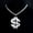 Silver, variant on Fashion Golden Plated Hip Hop Rock Necklace Stainless Steel US Dollar Money Sign Pendant Necklace Mens Women Jewellery Gift