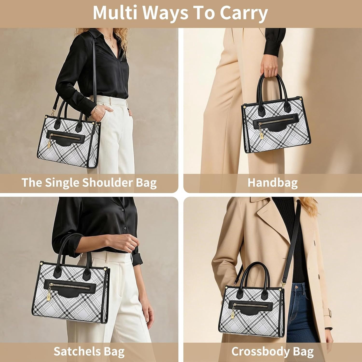 Purses and Handbags for Women, 3 count Women's Handbags Fashion PU Leather, Tote  Top Handle Satchel Purse Bags