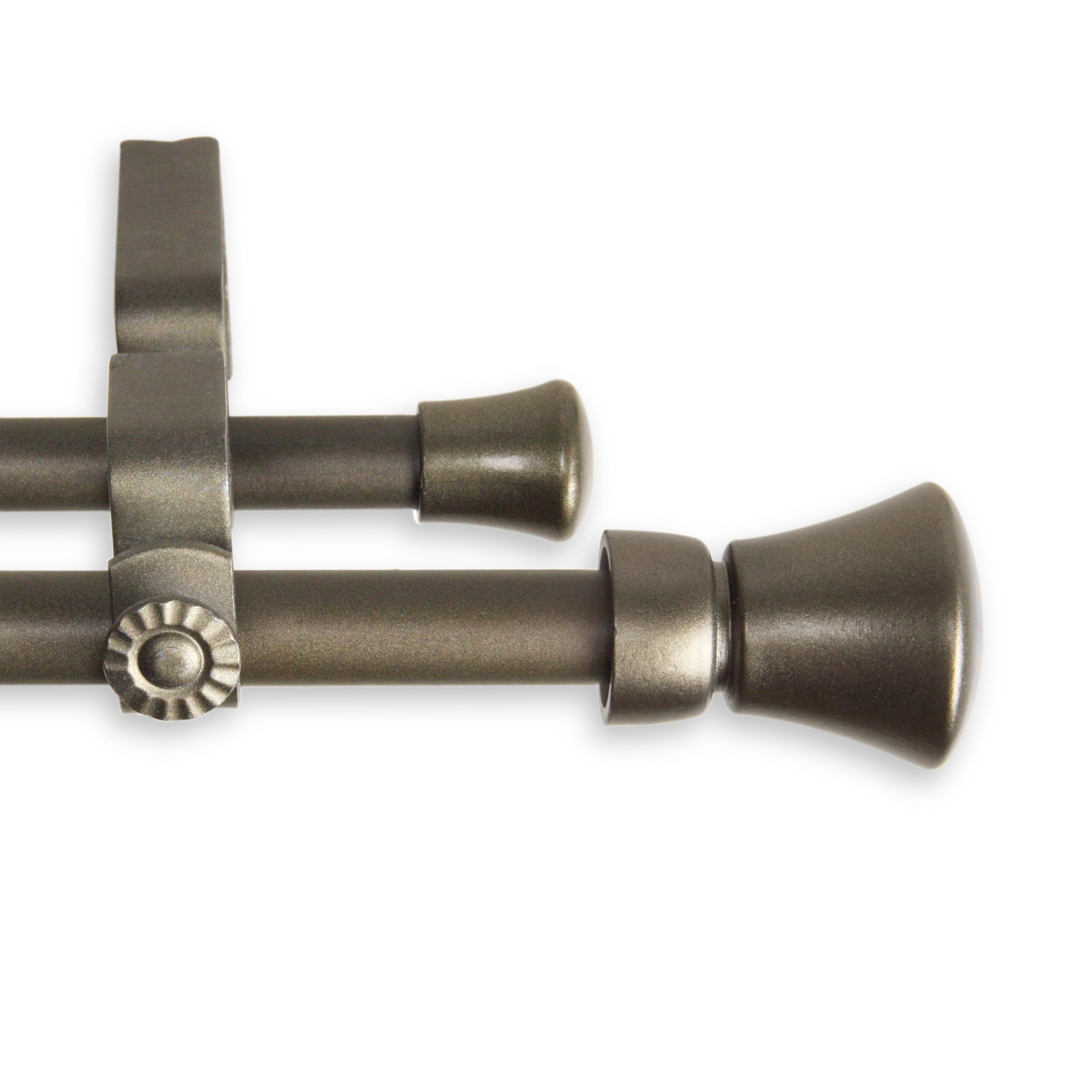 Central Design 5710-845D 0.625 in. Jayden Double Curtain Rod with 84 to 120 in. Extension, Satin Nickel