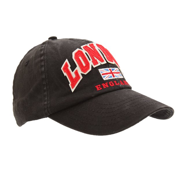 Gorra Londres/Reino Unido 3D Diseño retro (Negro)