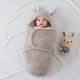 thumbnail image 5 of Manta para bebé TOG 2 Sherpa Manta para recién nacido Preciosa oreja de conejo Bebé cálido con gorro Bebé de 0 a 6 meses Saco de dormir de 3 a 6 meses, Gris, 5 of 5