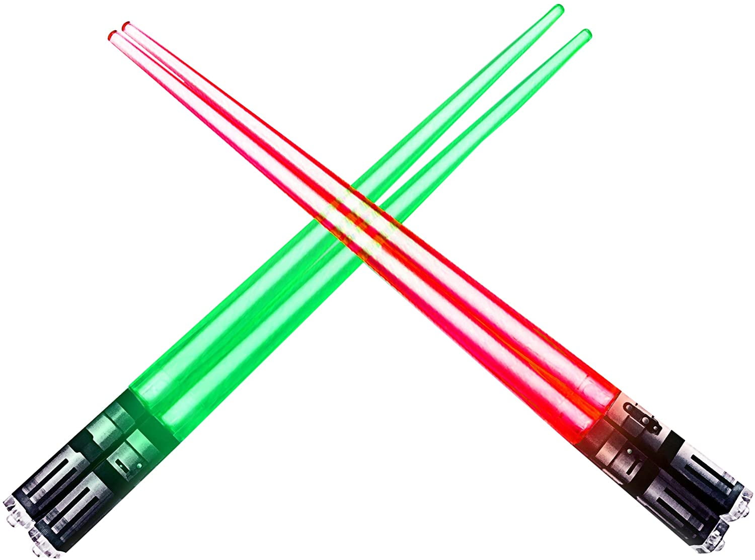 Glowing Light Chop Sticks Lightup Sabers Red and Blue 2 Pairs 