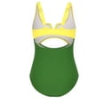 thumbnail image 7 of Mceream Girls V Neck Color Block Summer Swimwear One Piece Cutout Ruched High Waisted Bathing Suits Wrap Tie Back Tummy Control Beachwear 3-14 Years, 7 of 7