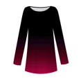thumbnail image 5 of kytmyeq Women's Casual Plus SizeLong Sleeved Round Neck Gradient Printing T-shirt Top Pullover, 5 of 5