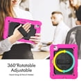 thumbnail image 3 of Case for iPad Air 5th Generation / iPad Air 4th Generation 10.9 inch with Screen Protector, 360 Degree Rotating Kickstand Hand Strap Shockproof Cover with Shoulder Strap, Rose, 3 of 7