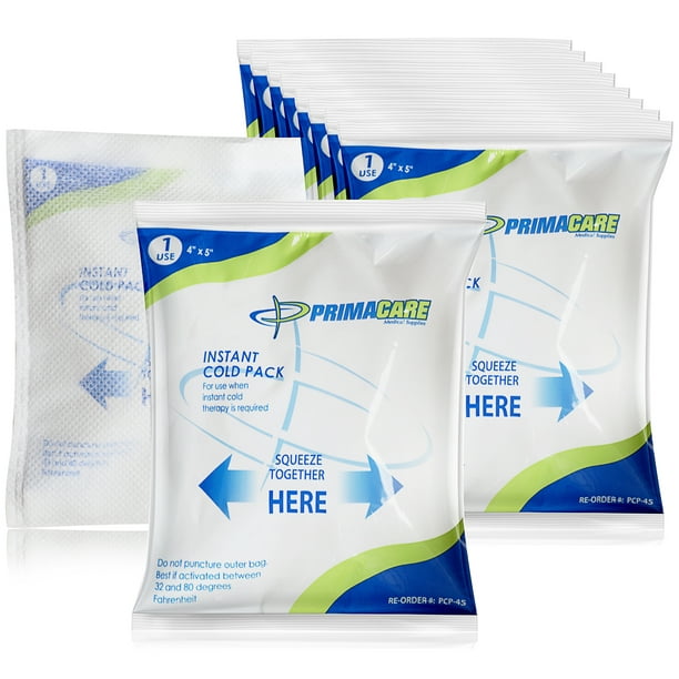 Primacare PCP45WM Pack of 24 4"x5" Disposable Instant Cold Therapy Ice