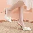 thumbnail image 6 of Viluyesy Women's Stilettos Sandals, Slingback Spring Summer Bow Pointed Toe Ladies Wedding Party Dress Shoes Beige 7.5, 6 of 8