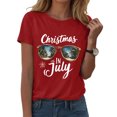 thumbnail image 5 of Drie 2025 Short Sleeve CrewNeck Shirts Cute Fit Casual Tee Tops Christmas Workout Tops for Women Red,XL, 5 of 6