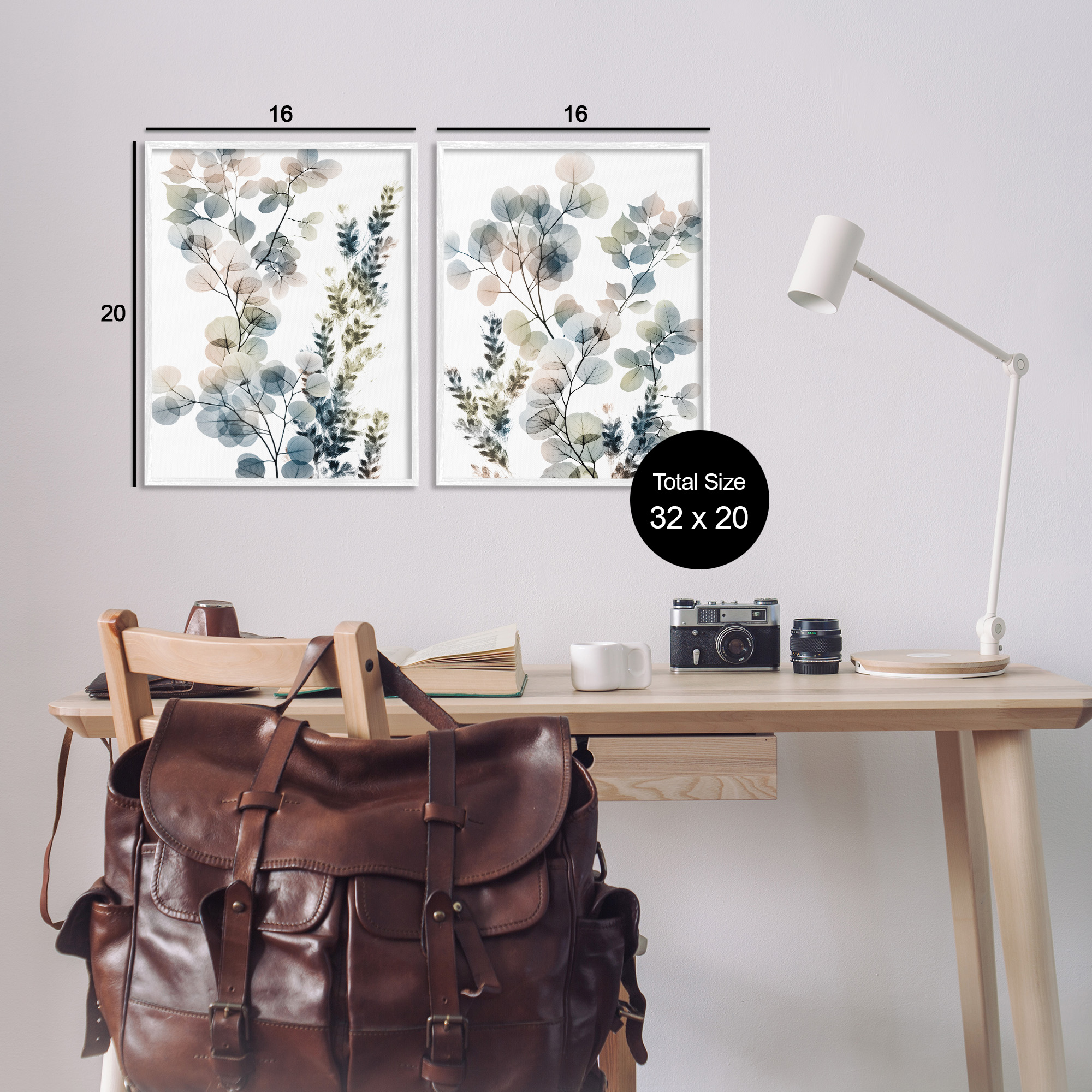 Stupell Industries Collage of Translucent Plants Botanical & Floral Photography White Framed Art Print Wall Art, 16 x 20, Set of 2