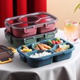 thumbnail image 3 of Matsuzay Fiambrera de acero inoxidable PP PS, contenedores de almacenamiento de alimentos para Picnic, cajas de horno microondas Bento con tapa sellada cartulina Rojo, 3 of 6