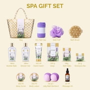 Spa Luxetique Bath Gift Sets for Women with Tote Bag, 15 Pcs Luxurious Lavender Spa Baskets for Her Self Care Relaxing Holiday Birthday Gifts for Mom