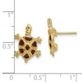 thumbnail image 2 of 14k Gold Land Turtle With Brown Enamel Shell Earrings 15x11.4mm Wide Stud Earring for Women, 2 of 2