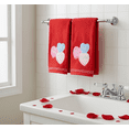 thumbnail image 4 of Serafina Home Valentine Bath Hand Guest Towels, Embroidered Hearts, 2 Piece Set, 16 x 25 inches, 100% Cotton, Red White Purple and Pink, 4 of 7