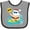 Heather and Black, variant on Inktastic Surfing Santa Boys or Girls Baby Bib