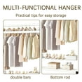 thumbnail image 4 of Yucurem Clothes Rack with Double Hanging Rods, Rolling Clothing Rack Metal Garment Rack for Bedroom Closet Storage (56x48x47inch White), 4 of 9