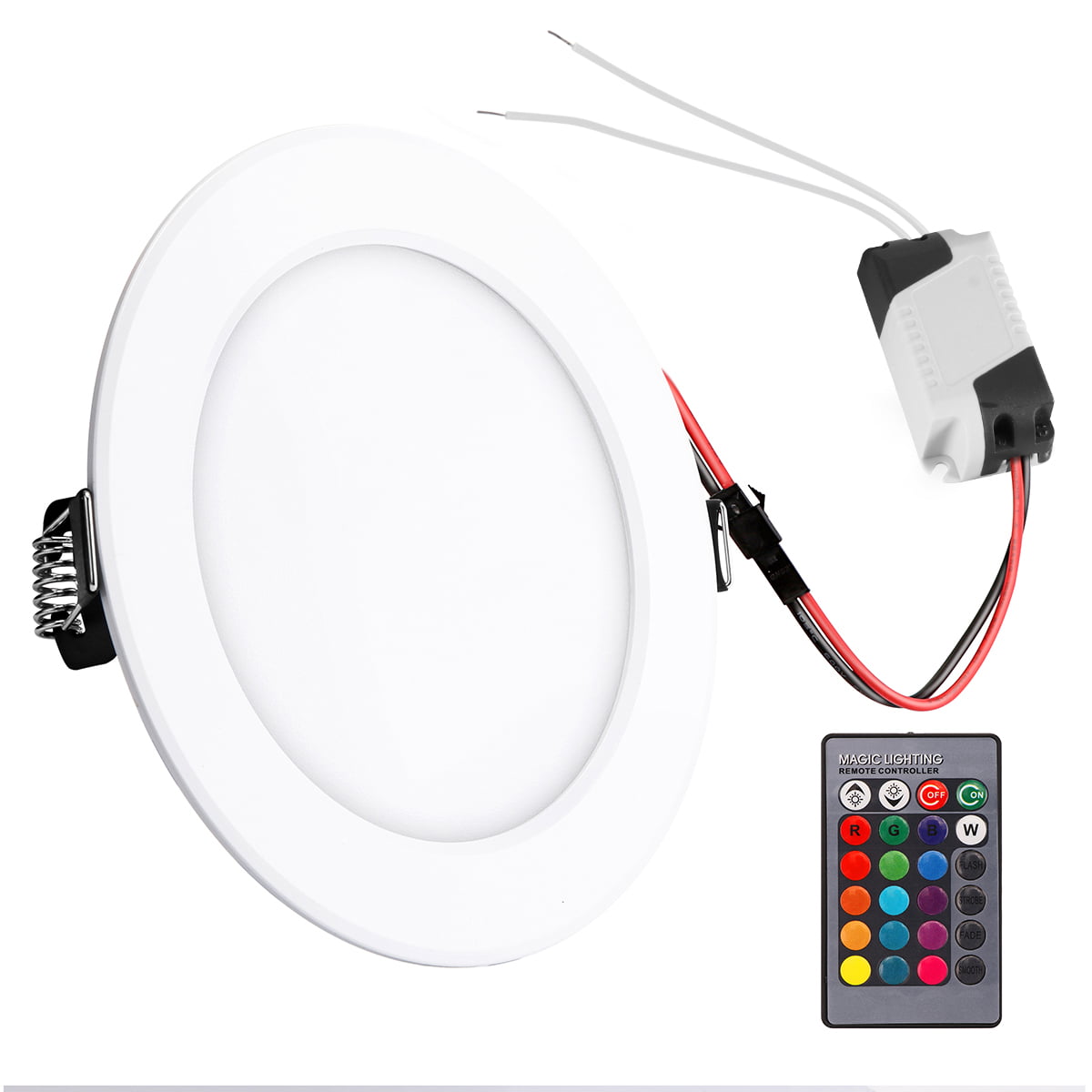 ONEVER 5W RGB LED Panel Light Ultra Slim LED Round Recessed Ceiling with LED Driver