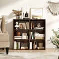 thumbnail image 3 of Giantex 3-Cube Bookcase, Floor Standing Open Bookshelf w/7-Position Adjustable Shelves, Modern Display Shelf, Coffee, 3 of 9