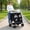 Black, variant on Choco Moon Foldable Double Pet Stroller with Adjustable Sunshade and Storage Basket, Pet Carrier with Wheels, Pet Gear Stroller-Navy