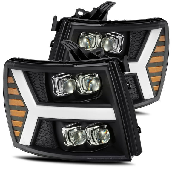 AlphaRex 07-13 Chevrolet Silverado NOVA-Series LED Projector Headlights Black